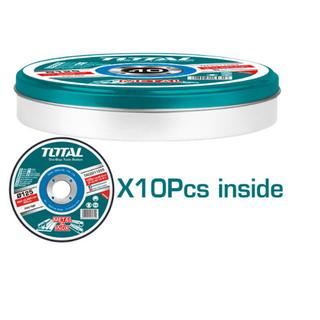 TOTAL TAC2211255 Δίσκος Κοπής INOX - Μετάλλου 125x1.2mm  σε Μεταλλκό Κουτάκι 10 τεμαχίων