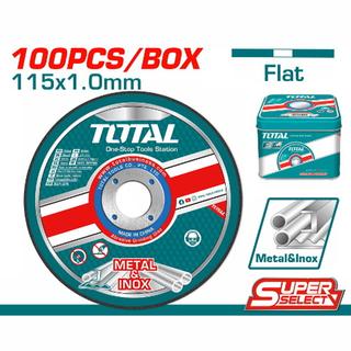 TOTAL TAC210115100 Δίσκος Κοπής Inox - Μετάλλου 115x1.0mm 100τεμάχια σε Μεταλλικό Κουτί