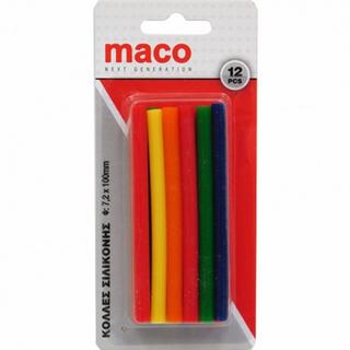 Maco Tools MC.0112100  Κόλλες Θερμοκόλλησης Πιστολιού Χρωματιστές 12mmx100mm  12 τεμαχίων
