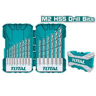 TOTAL TACSDL51502 Σετ Τρυπάνια Σιδήρου HSS M2 15 Τεμάχια